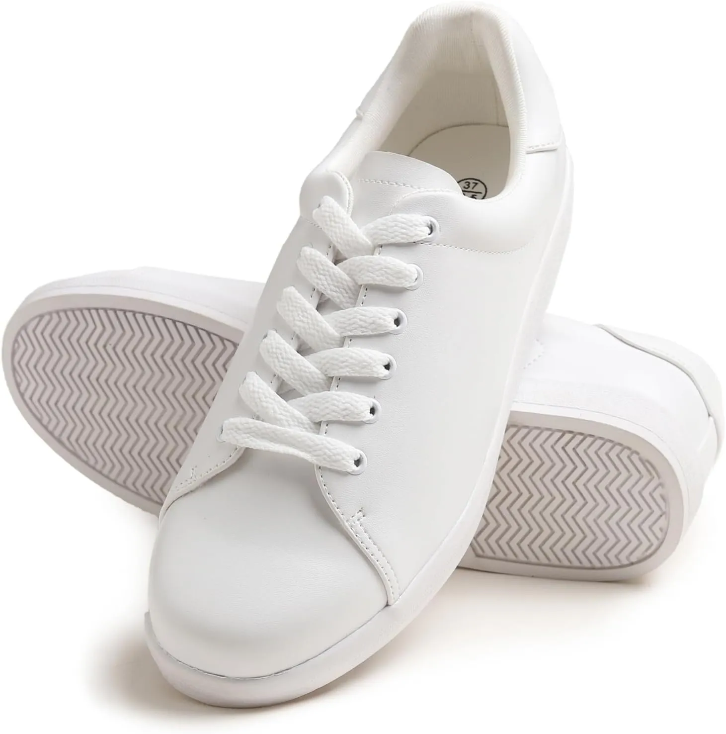 Women's Featured PU Leather Colorful Lace-Up Sneaker