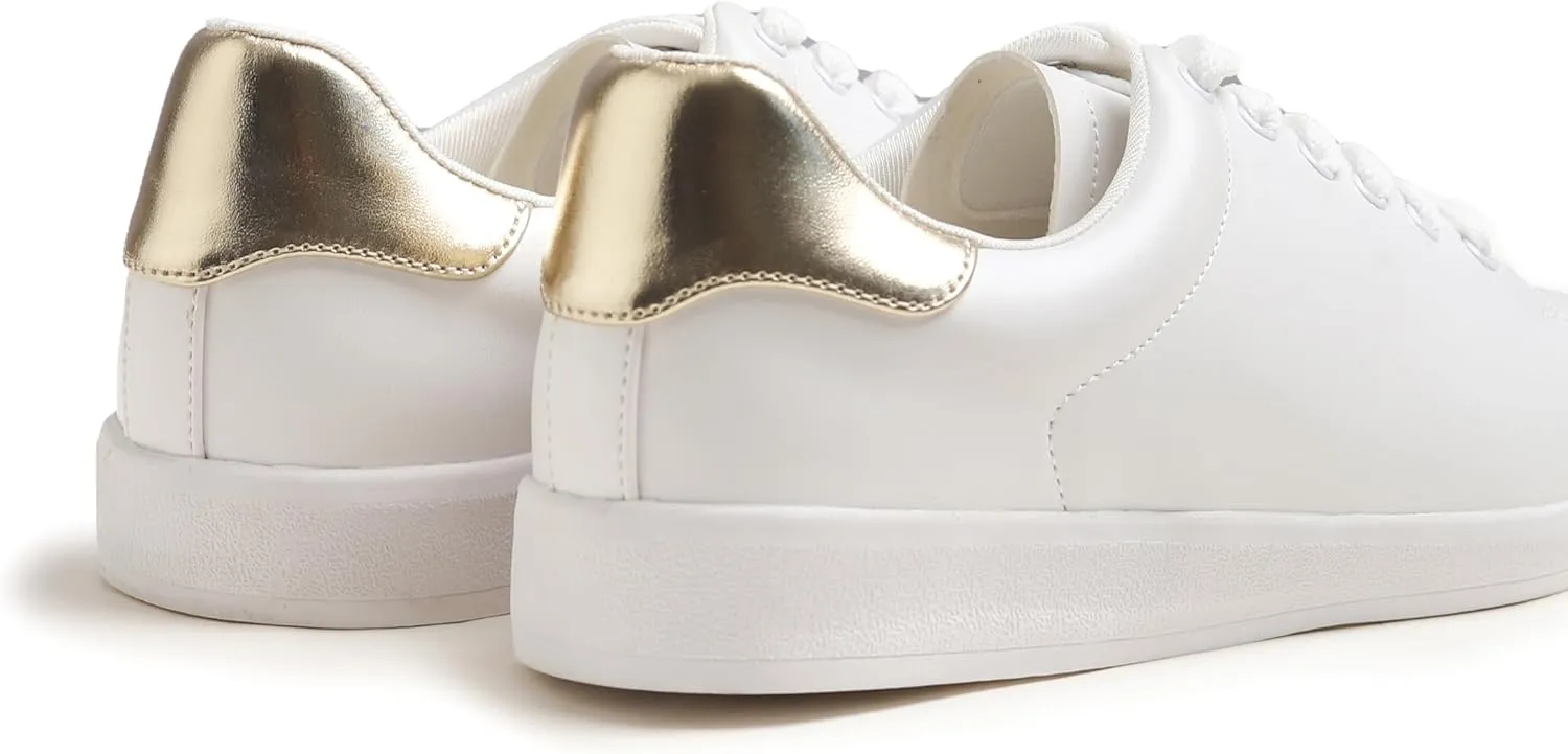 Women's Featured PU Leather Colorful Lace-Up Sneaker