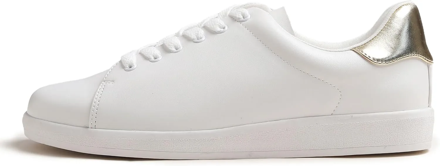 Women's Featured PU Leather Colorful Lace-Up Sneaker