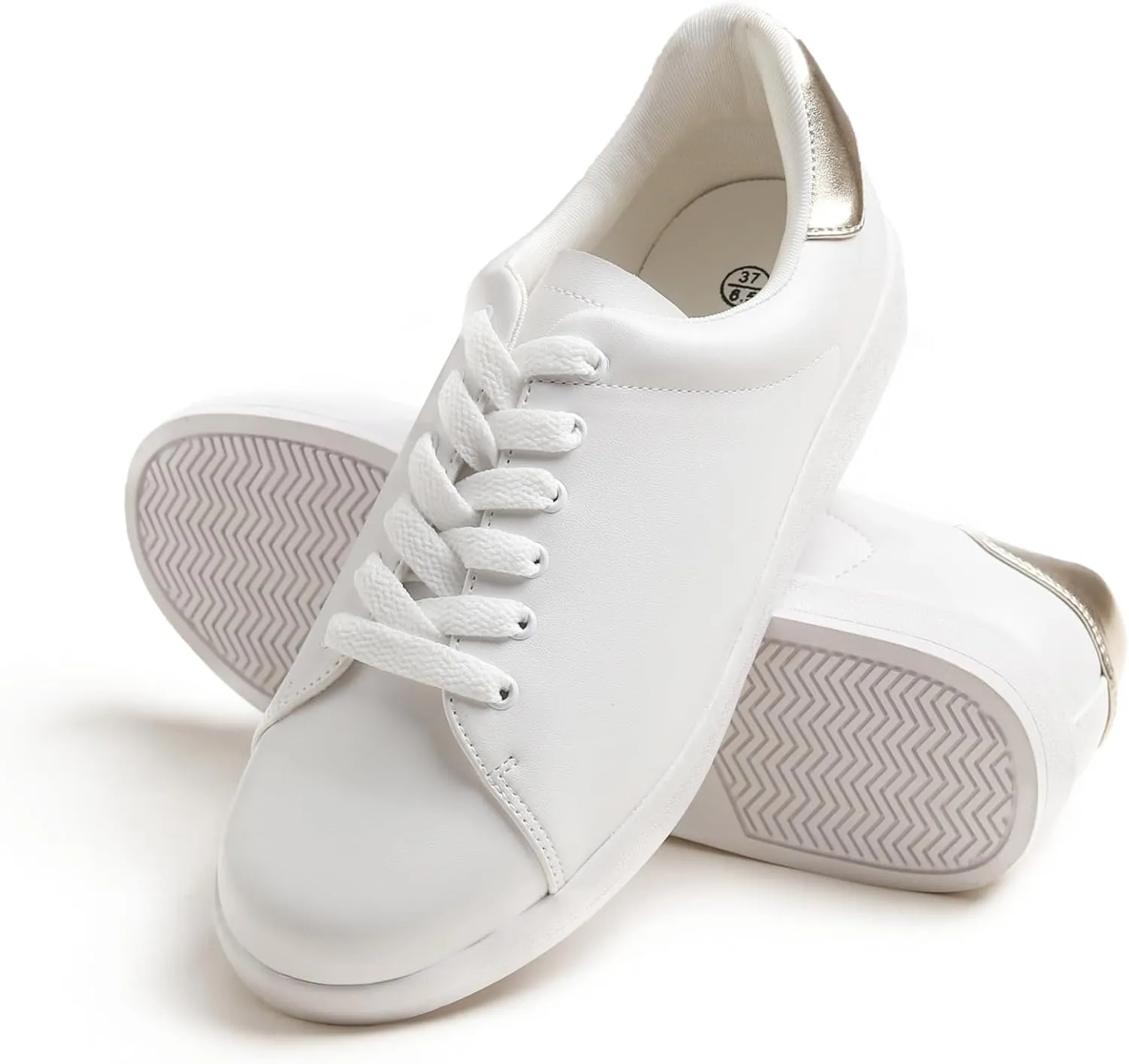 Women's Featured PU Leather Colorful Lace-Up Sneaker