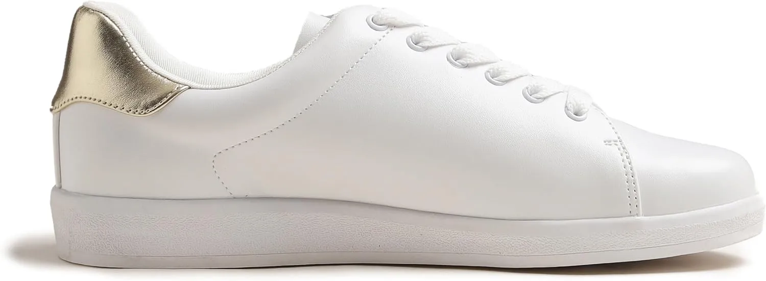 Women's Featured PU Leather Colorful Lace-Up Sneaker