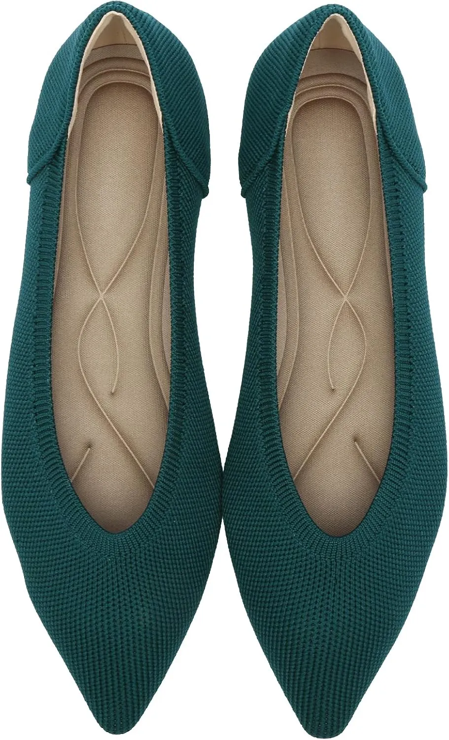 Women's Flats Shoes Pointed Toe Knit Ballet Comfortable Dressy Slip On Leopard Flat