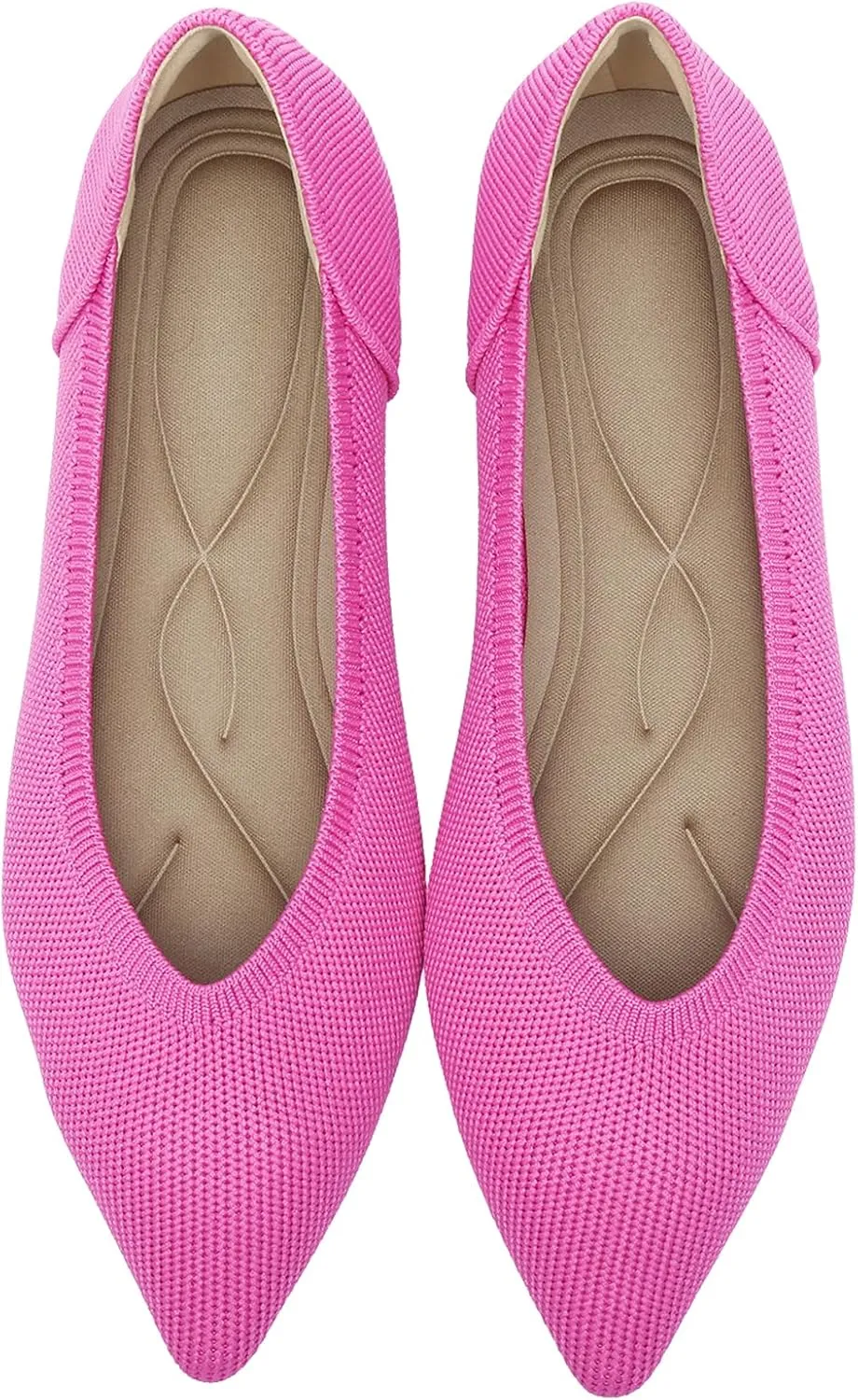 Women's Flats Shoes Pointed Toe Knit Ballet Comfortable Dressy Slip On Leopard Flat