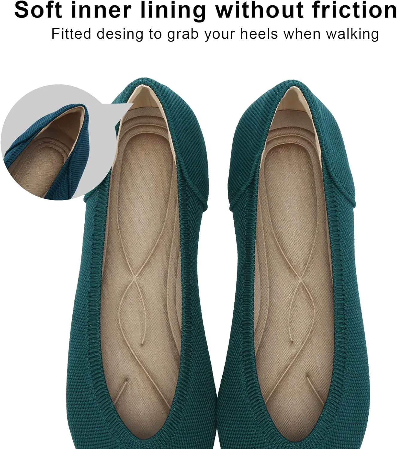 Women's Flats Shoes Pointed Toe Knit Ballet Comfortable Dressy Slip On Leopard Flat
