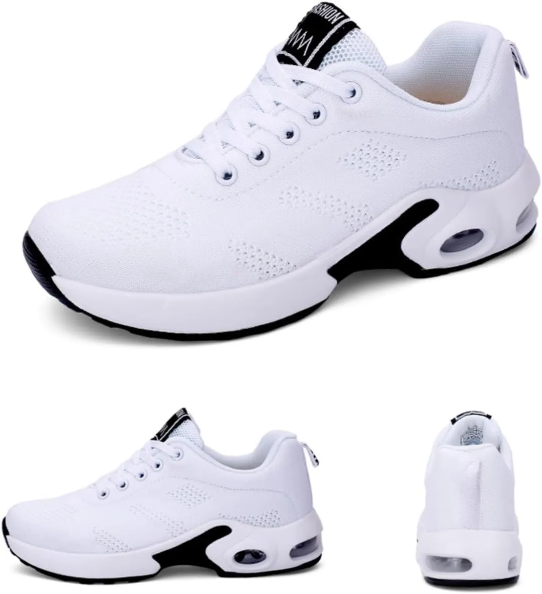 Women's Flying Knit Running Shoes - Lightweight Lace-up Sneakers for Daily Walking and Work, Garden Shoes