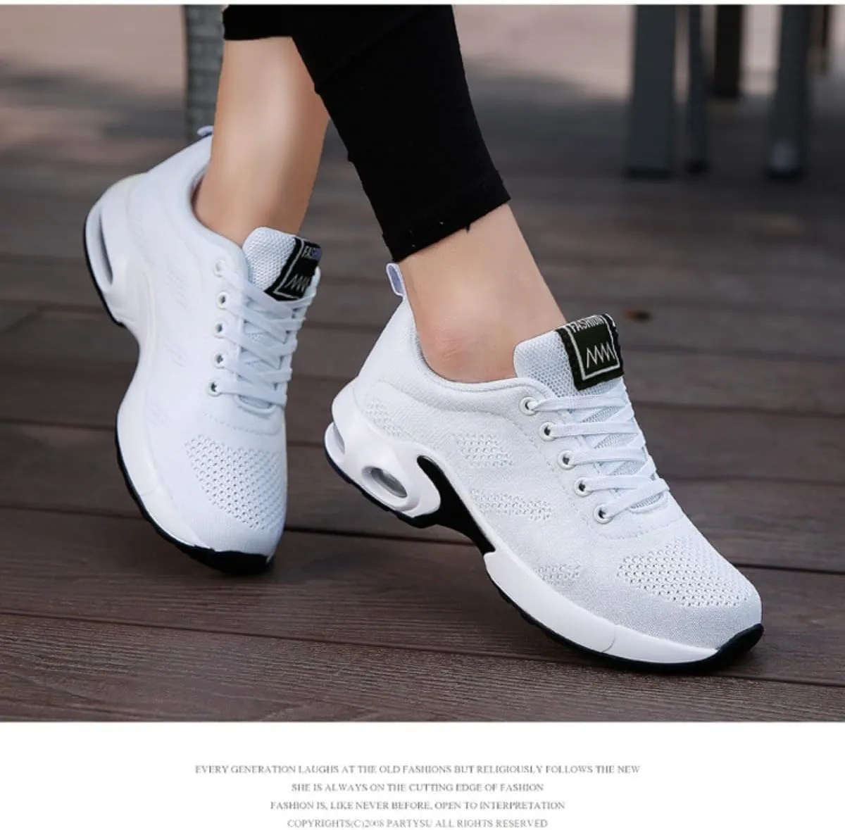 Women's Flying Knit Running Shoes - Lightweight Lace-up Sneakers for Daily Walking and Work, Garden Shoes
