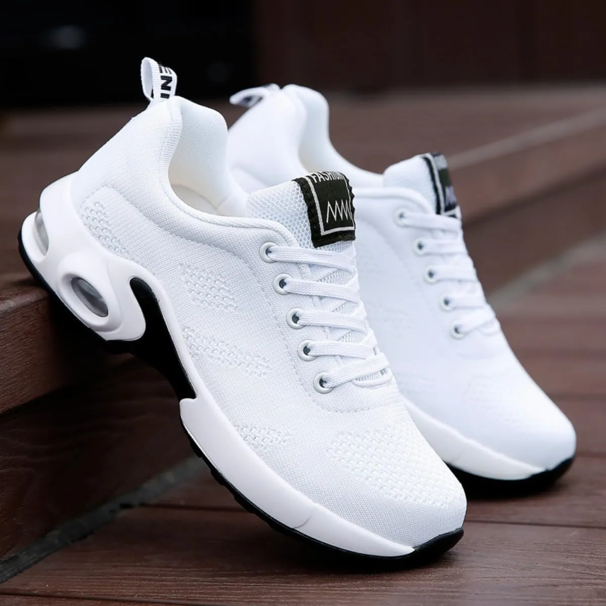 Women's Flying Knit Running Shoes - Lightweight Lace-up Sneakers for Daily Walking and Work, Garden Shoes