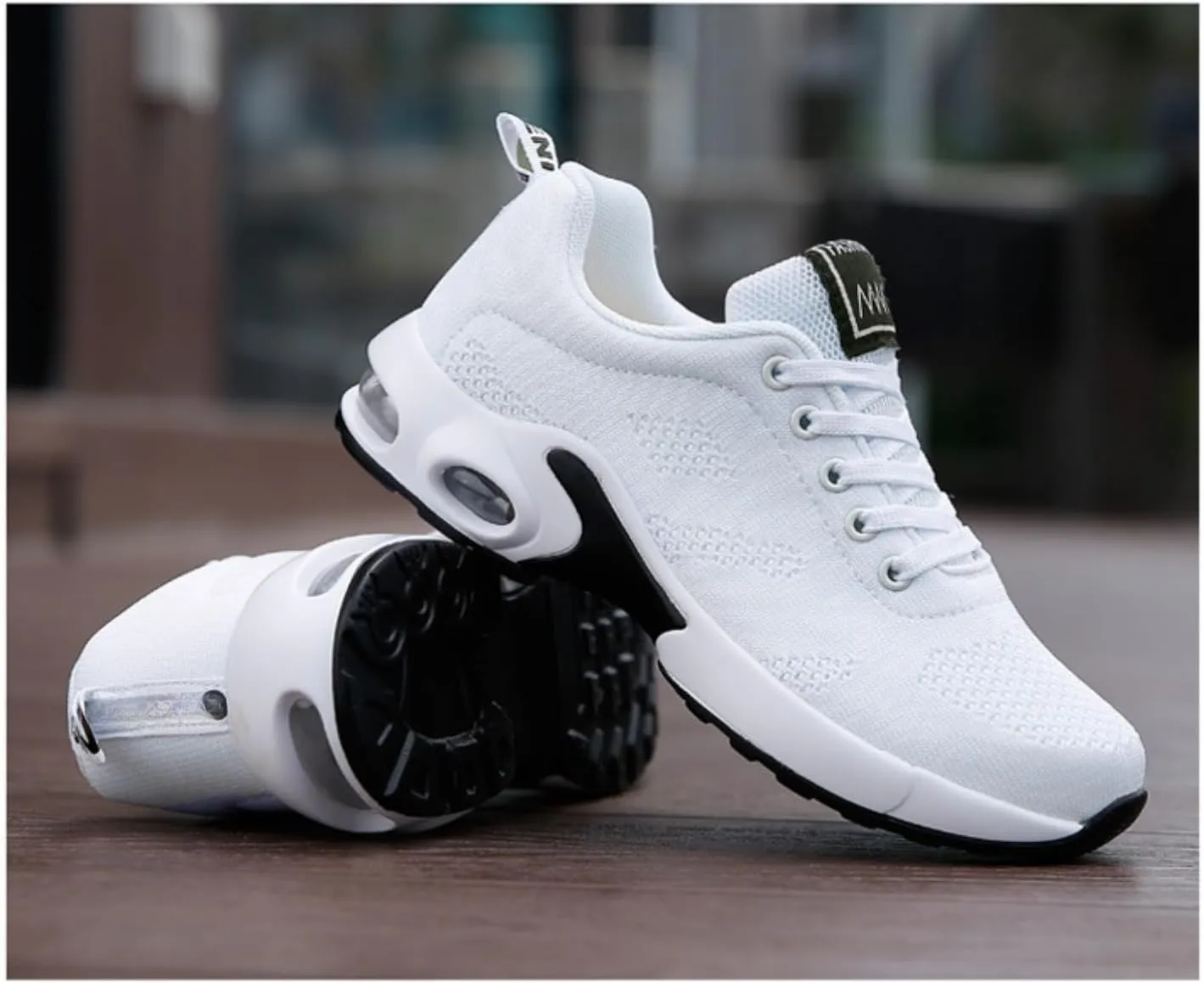 Women's Flying Knit Running Shoes - Lightweight Lace-up Sneakers for Daily Walking and Work, Garden Shoes