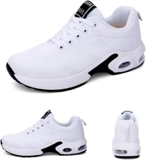 Women's Flying Knit Running Shoes - Lightweight Lace-up Sneakers for Daily Walking and Work, Garden Shoes