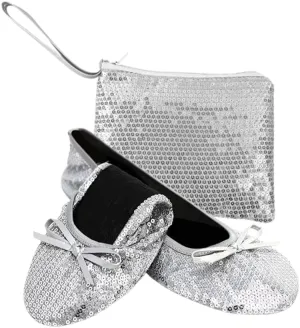 Women's Foldable Ballet Flats Portable Slip-On Shoes for Wedding, Travel, Work & Driving