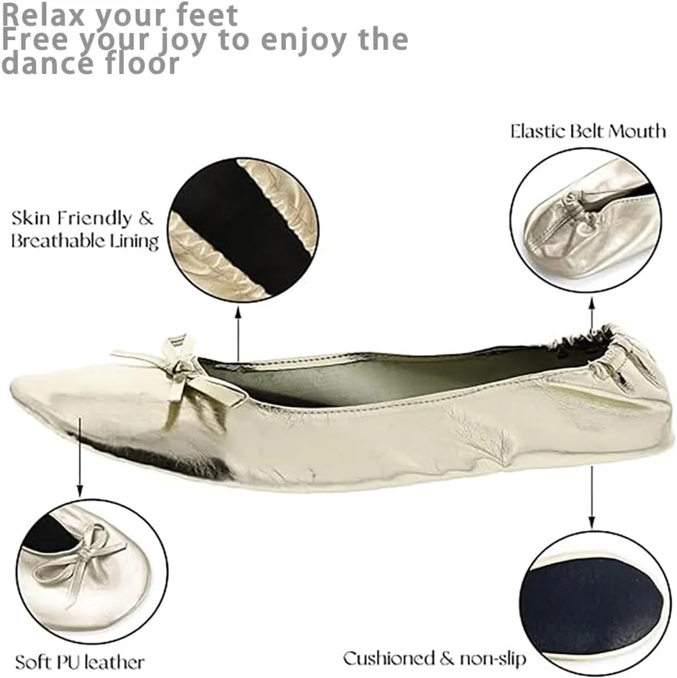 Women's Foldable Dance Shoes Ballet Flats