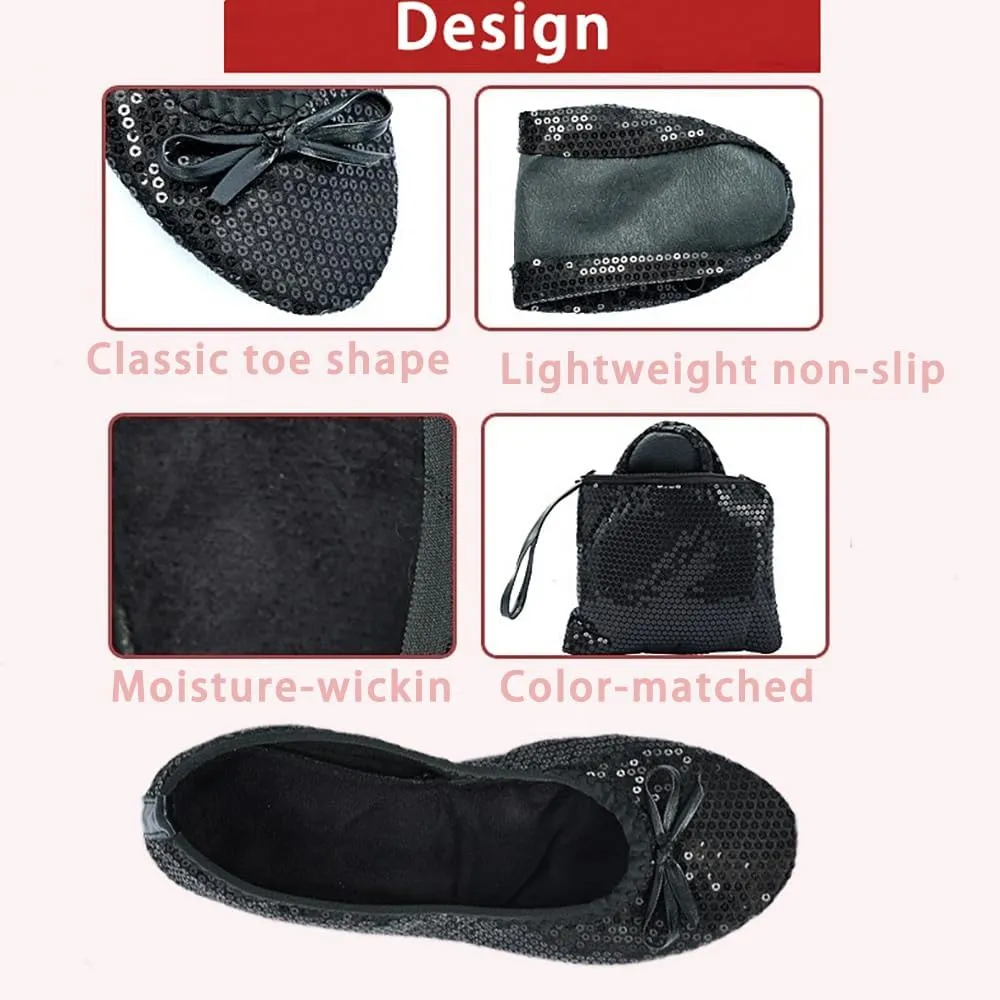 Women's Foldable Dance Shoes Ballet Flats