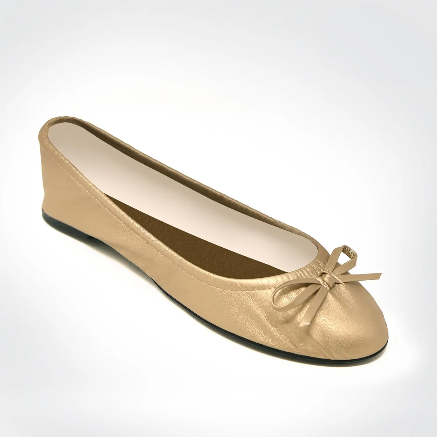 Women's Foldable Travel Ballet Slip On Comfortable Flats Roll Up Walking Shoes with Carrying Pouch