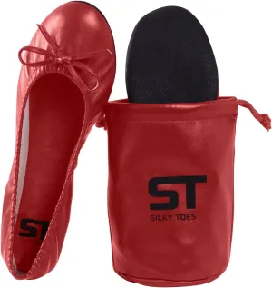 Women's Foldable Travel Ballet Slip On Comfortable Flats Roll Up Walking Shoes with Carrying Pouch