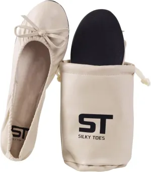 Women's Foldable Travel Ballet Slip On Comfortable Flats Roll Up Walking Shoes with Carrying Pouch