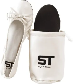 Women's Foldable Travel Ballet Slip On Comfortable Flats Roll Up Walking Shoes with Carrying Pouch