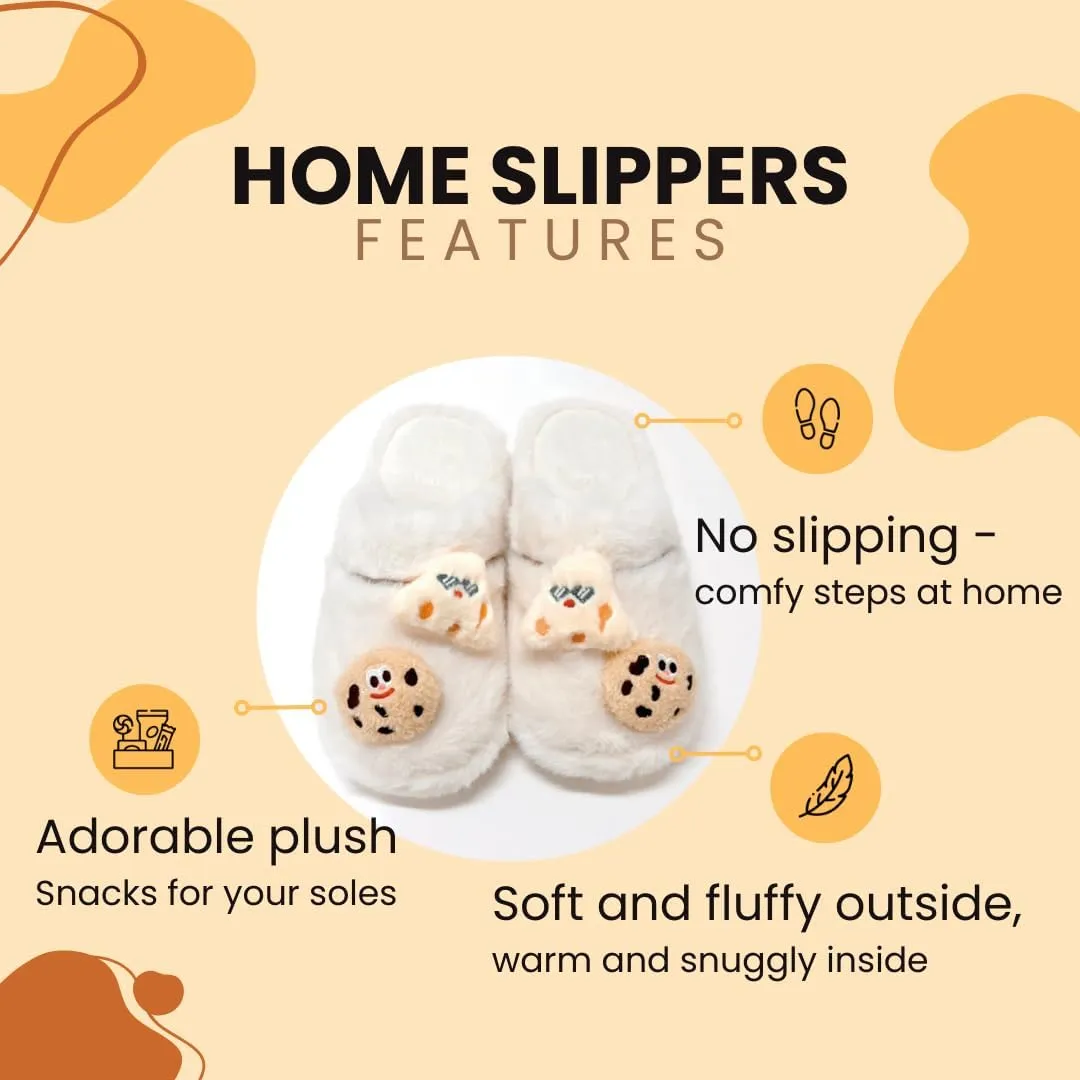 Women's Fuzzy Slip-on Slippers - Memory Foam Indoor Home Slippers, Cozy, Soft, Lightweight & Comfortable for Home Use