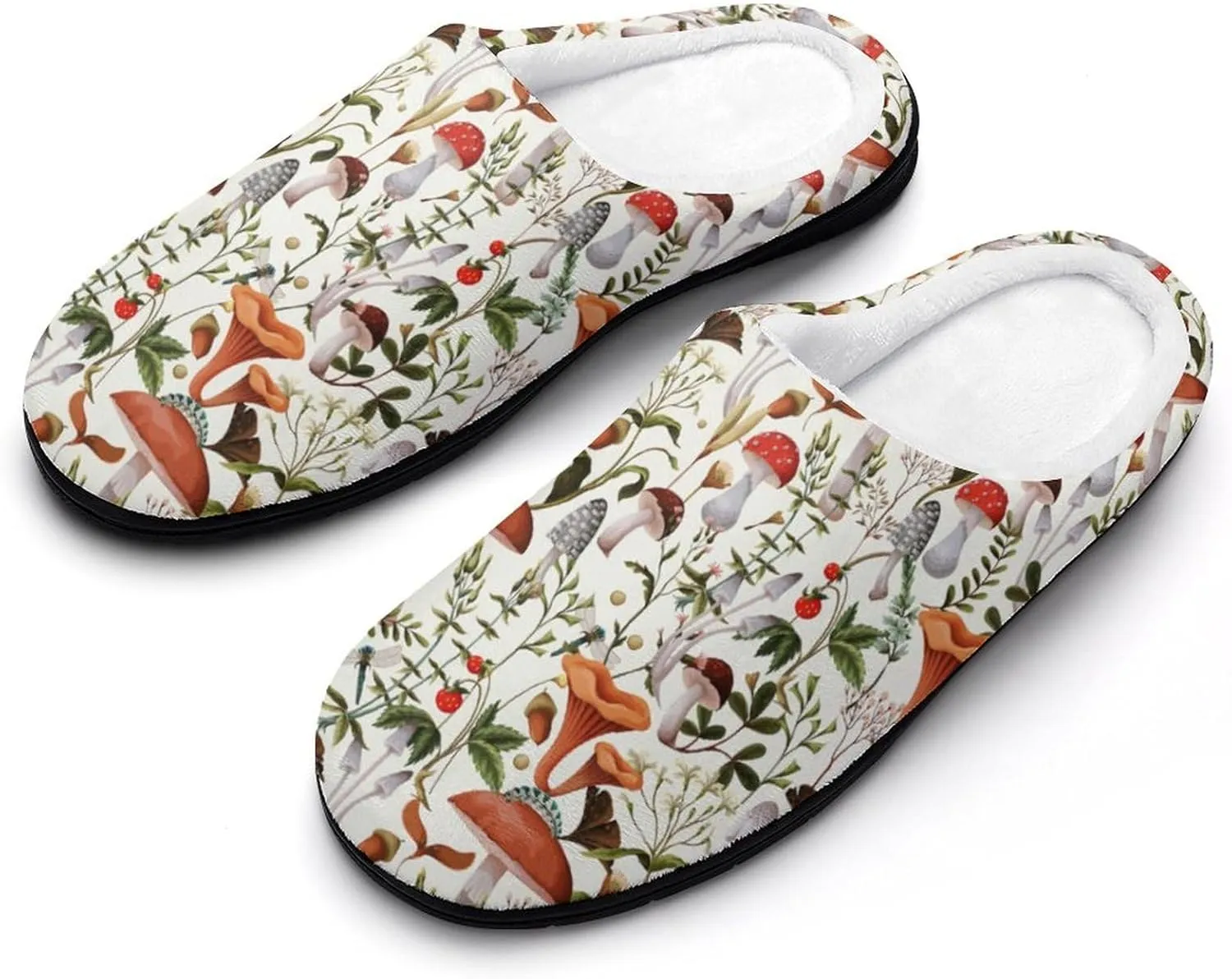 Womens Halloween Cotton Slippers Mens House Slippers Memory Foam Clog Slippers Non-Slip Sole Warm Indoor Outdoor Shoes