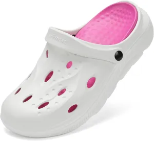 Womens Mens Arch Support Clogs Slip-on Garden Shoes Cushion Plantar Fasciitis Sandals Non-Slip Beach Slippers with Removable Insoles Outdoor Indoor