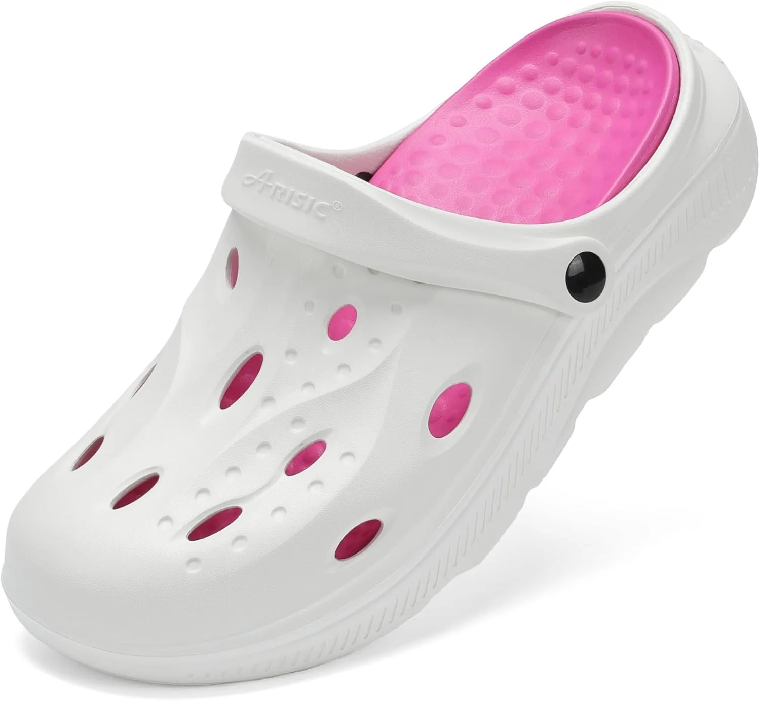 Womens Mens Arch Support Clogs Slip-on Garden Shoes Cushion Plantar Fasciitis Sandals Non-Slip Beach Slippers with Removable Insoles Outdoor Indoor