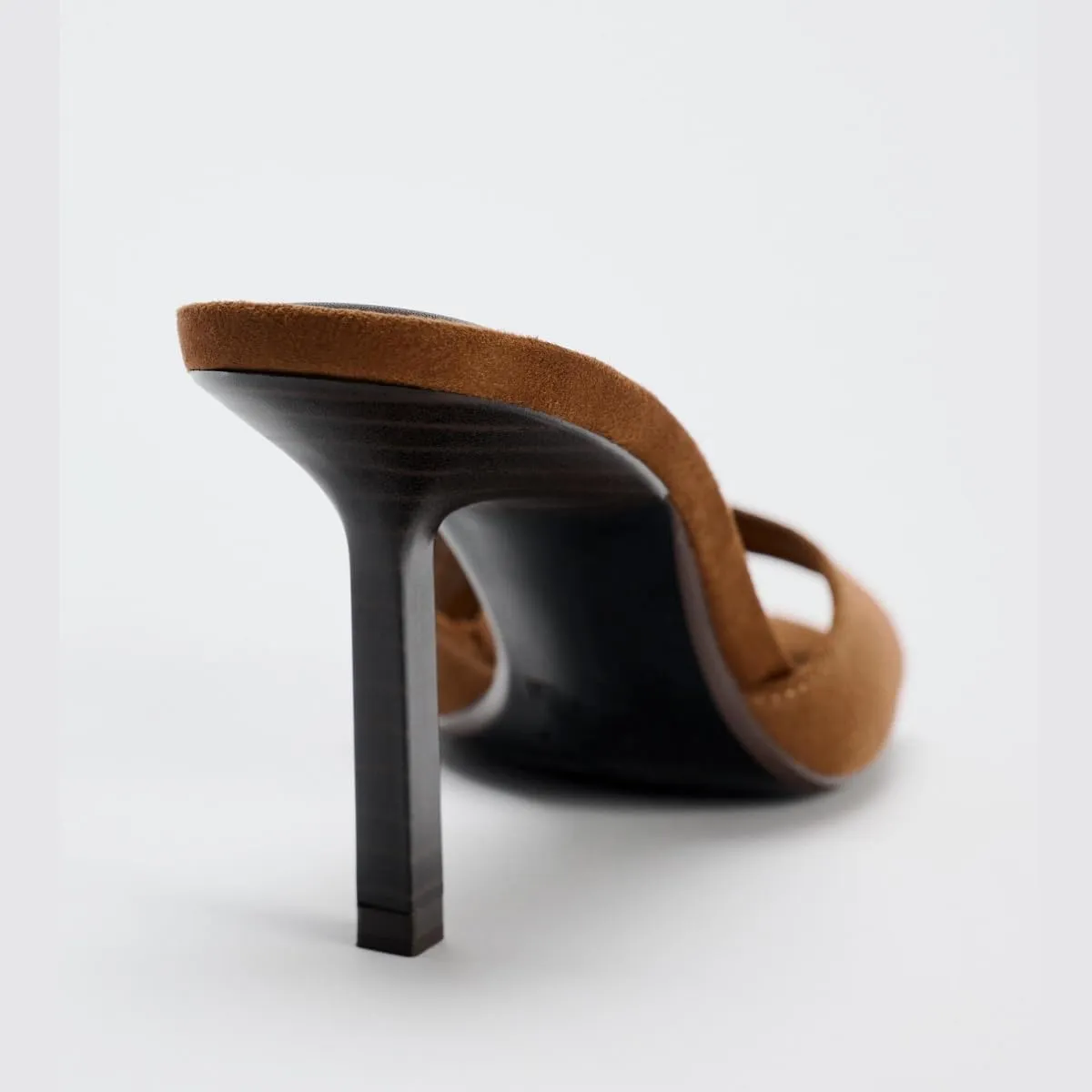 Women's Open Pointed Toe Kitten Heels Mules Suede Leather High Heel Sandals Backless Slip On Stiletto Heels Sandals Dress Party Shoes