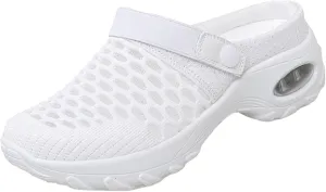 Women's Orthopedic Clogs with Air Cushion Summer Support Mesh Mules Sneaker Sandals Reduce Back and Knee Pressure Walking Shoes Lightweight Slippers Outdoor Walking Sandals