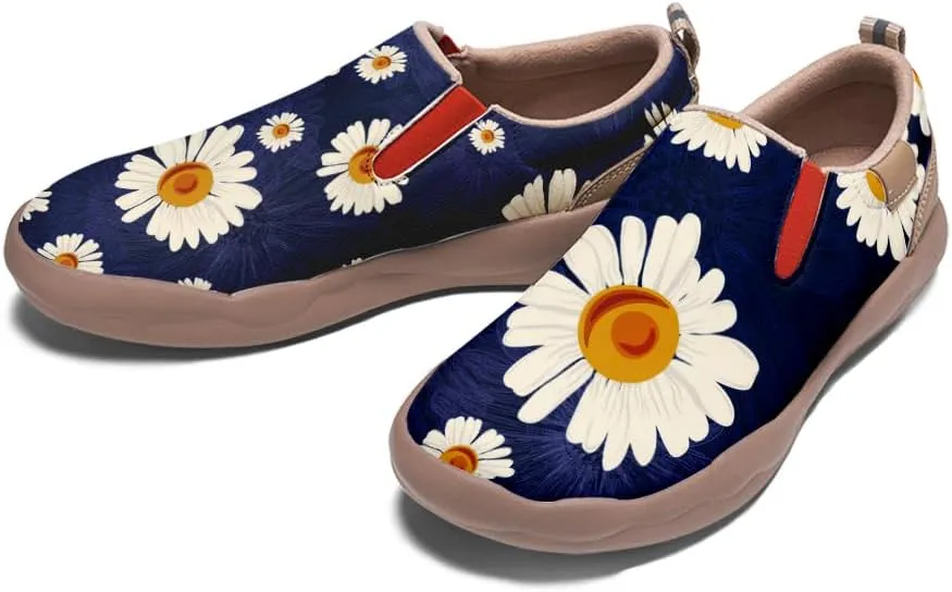 Women's Painted Leather Loafers Casual Shoes Slip On Comfortable Lightweight Art Colorful Travel Sneakers