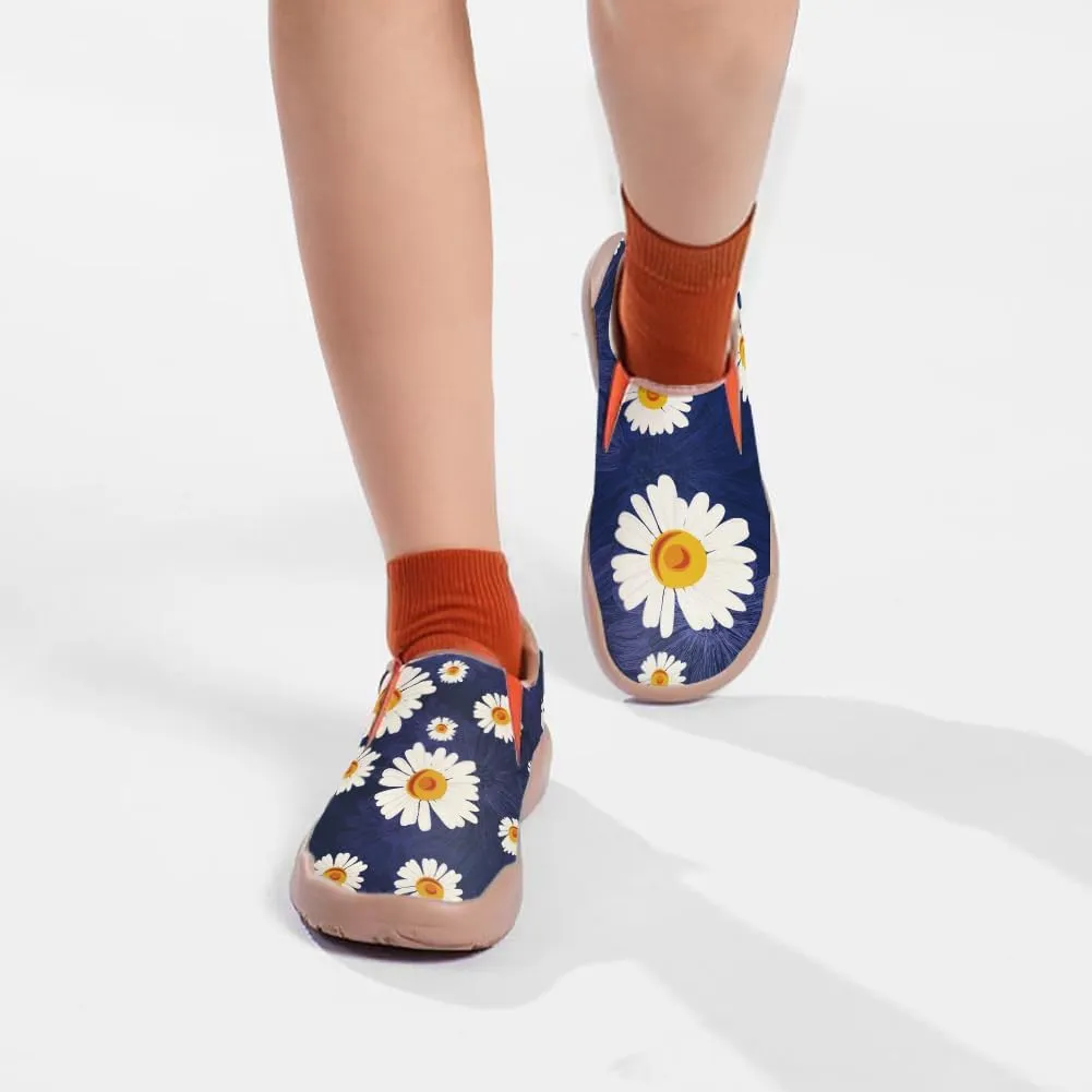 Women's Painted Leather Loafers Casual Shoes Slip On Comfortable Lightweight Art Colorful Travel Sneakers