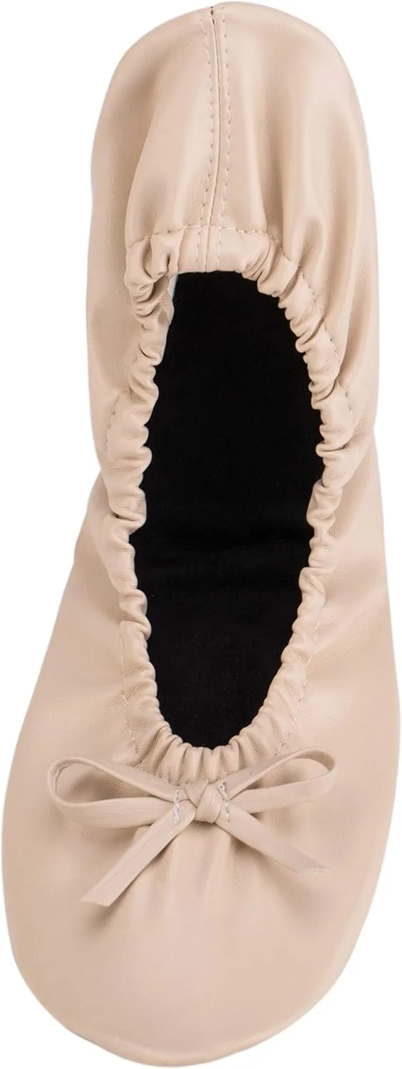 Women's Portable Foldable Ballet Flats Shoes Roll Up Slippers for Travel