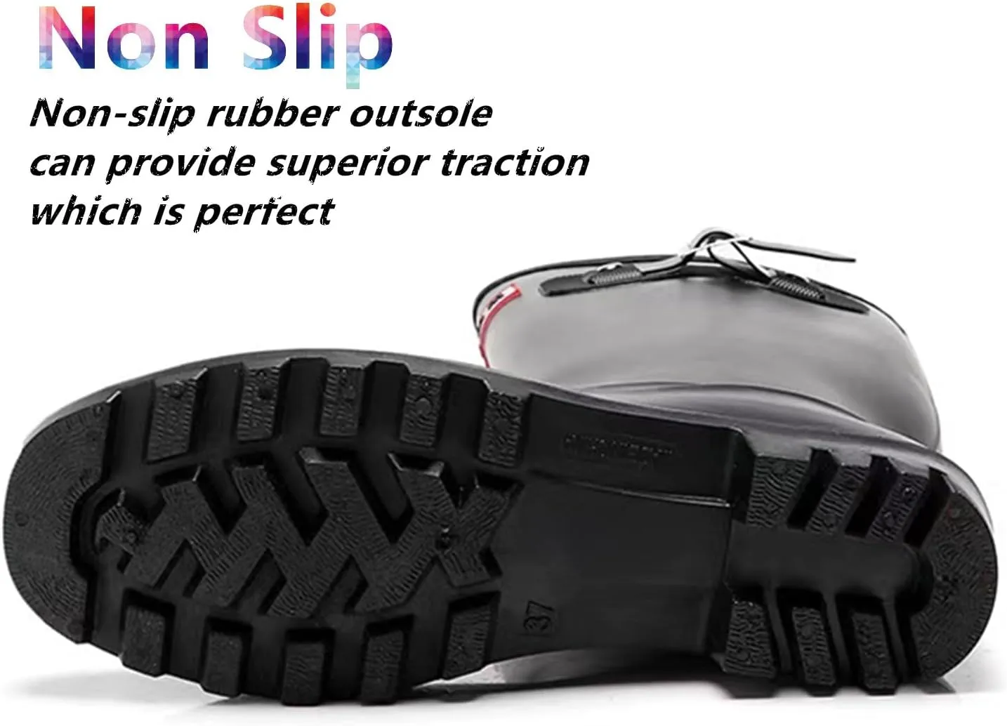 Womens Rain Boots Rubber Knee-high Waterproof,Narrow Calf Comfort Water Boots Anti-slip Soft Thick Sole Lightweight Tall Fishing Shoe for Garden Outdoor Work