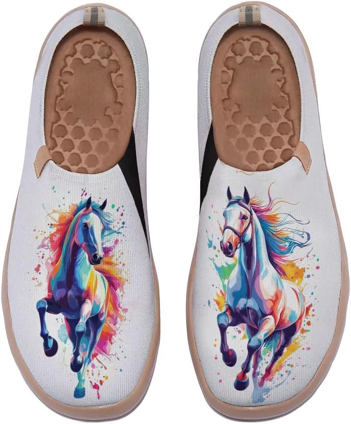 Women's Slip On Loafers Shoes Comfortable Lightweight Art Travel Sneakers Casual Walking Footwear
