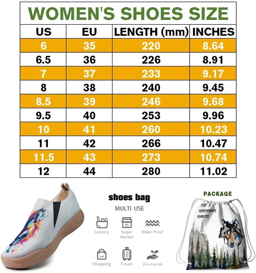 Women's Slip On Loafers Shoes Comfortable Lightweight Art Travel Sneakers Casual Walking Footwear