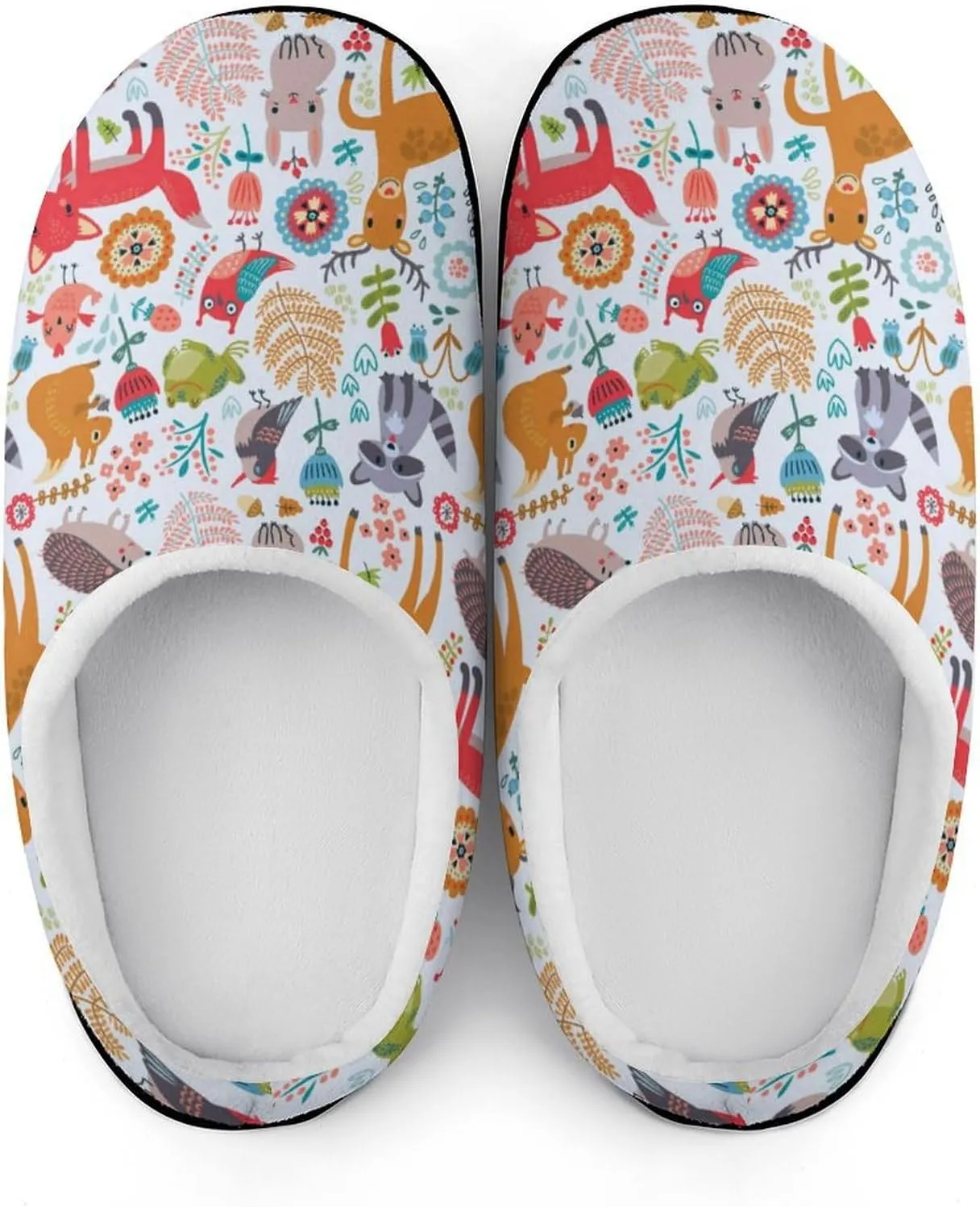 Womens Slippers Bedroom Slip-On Shoes Ladies Merry Christmas Print Slippers Warm Cotton House Slippers Indoor Outdoor