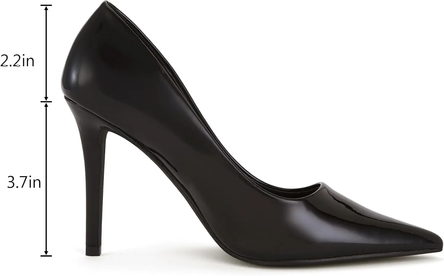 Women's Stiletto High Heels 3.7 Inch Closed Pointed Toe Pumps Slip On Classic Office Dress Shoes