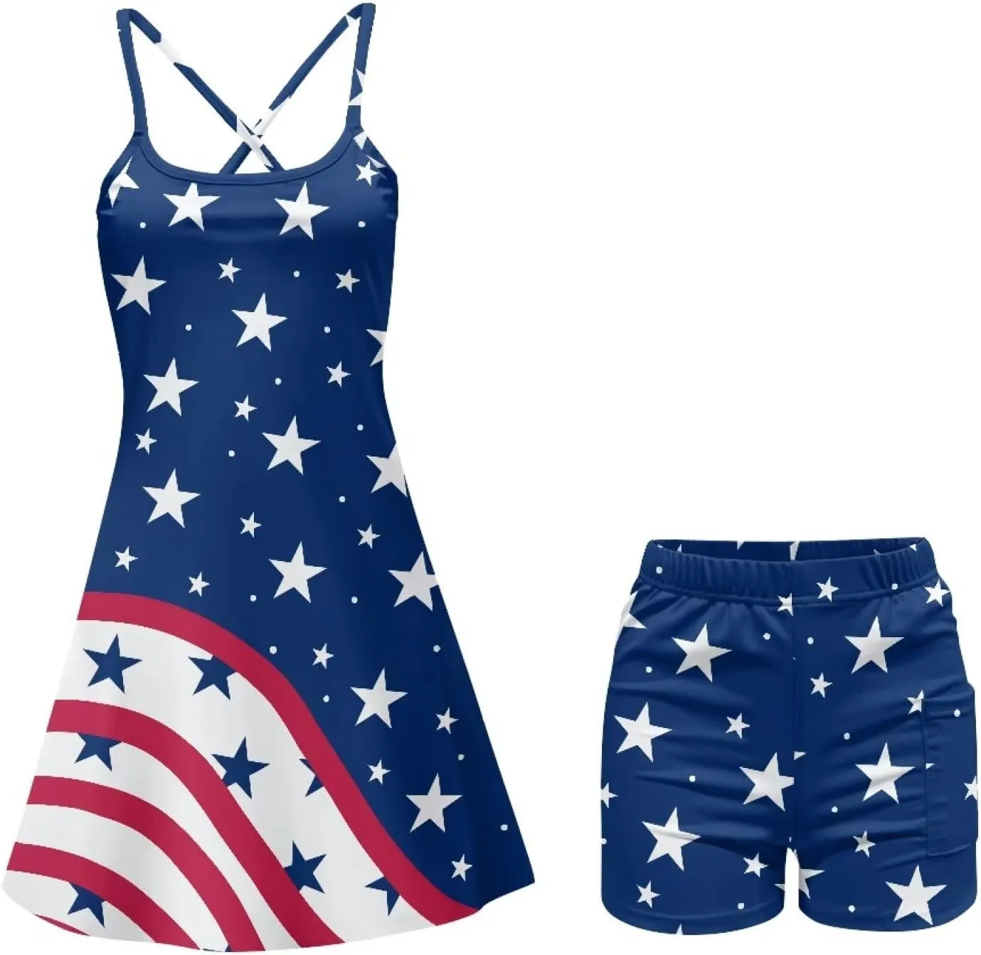 Womens Tennis Dress Golf Workout Dress with Built-in Shorts Pockets Athletic Dresses