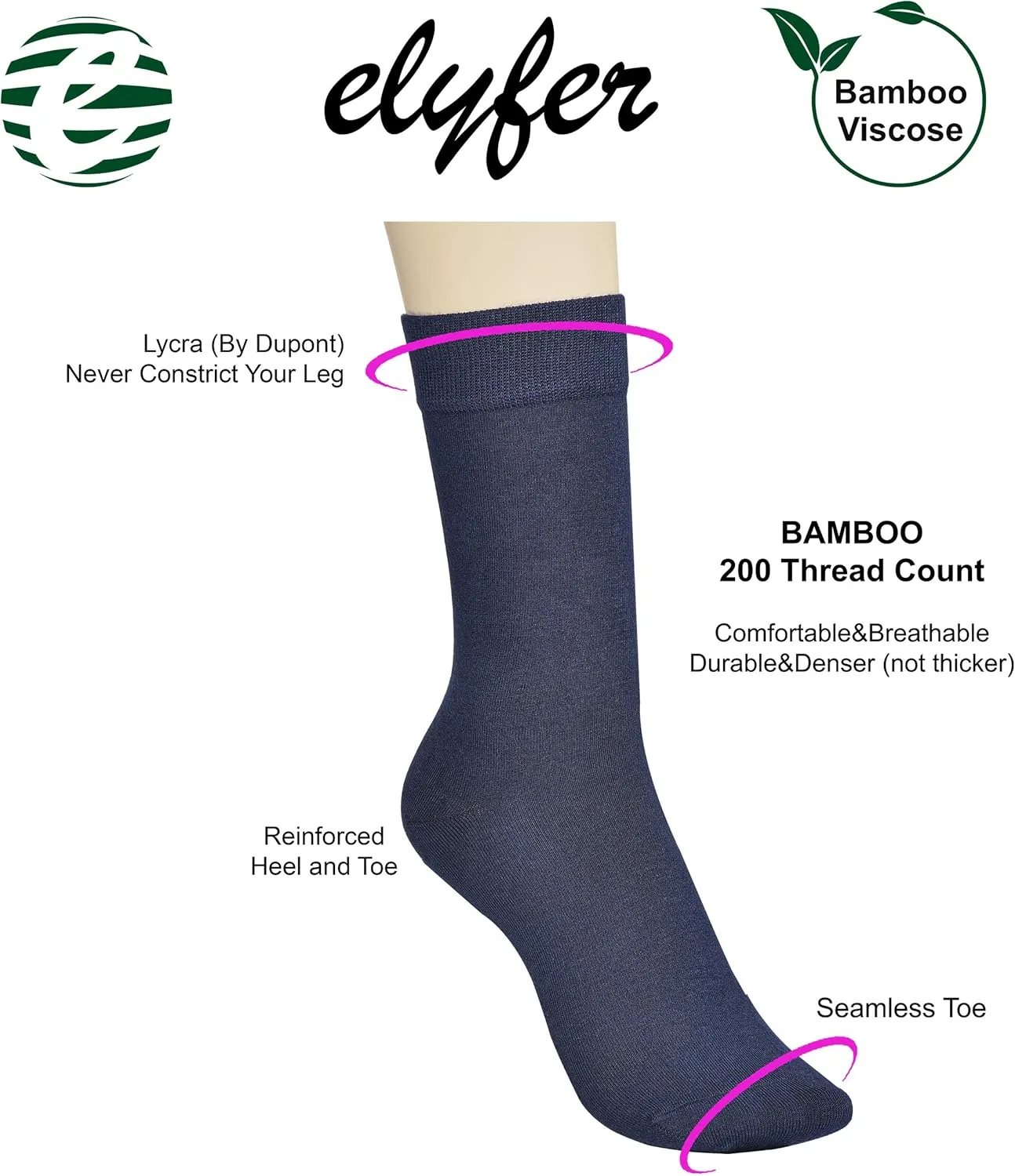 Women's Thin Rayon Seamless Toe - Dress Socks Women with Gift Box
