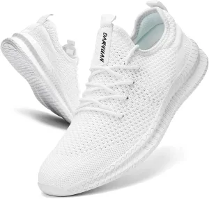 Womens Walking Running Shoes Sneakers Slip On Sport Tennis Athletic Gym Shoes Casual Fashion Lightweight Breathable Non Slip Workout Workout Trainers Shoe White Size US 8