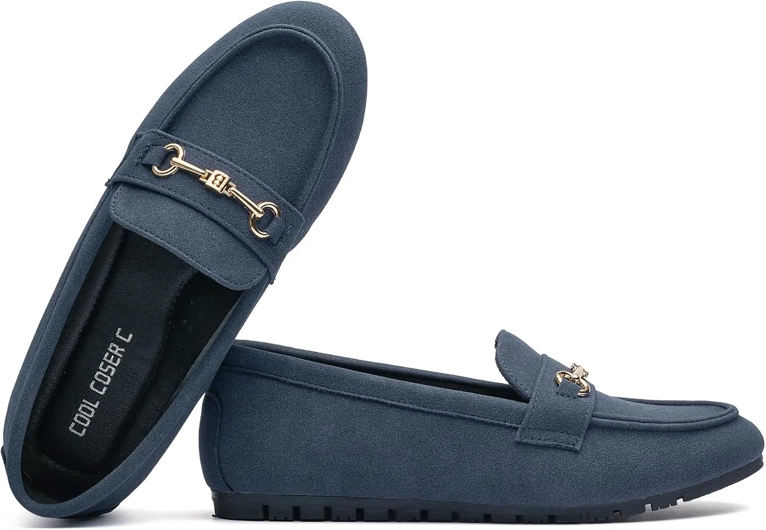 Women's Wide Loafers Casual Slip on Flat Shoes Women's Comfort Penny Loafers with Arch Support Women Dressy Moccasins