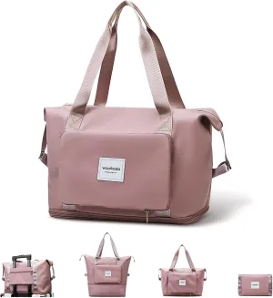 WOOMADA Foldable Travel Duffel, Weekender & Carry-On Bag with Expandable Space