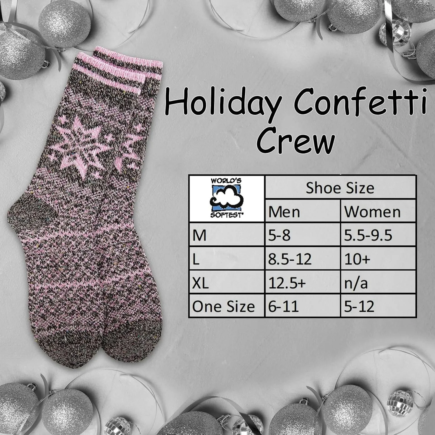 World's Softest Week End Holiday Crew Socks - Knit Top Ultra Smooth Fashion Socks - Comfortable Holiday Socks