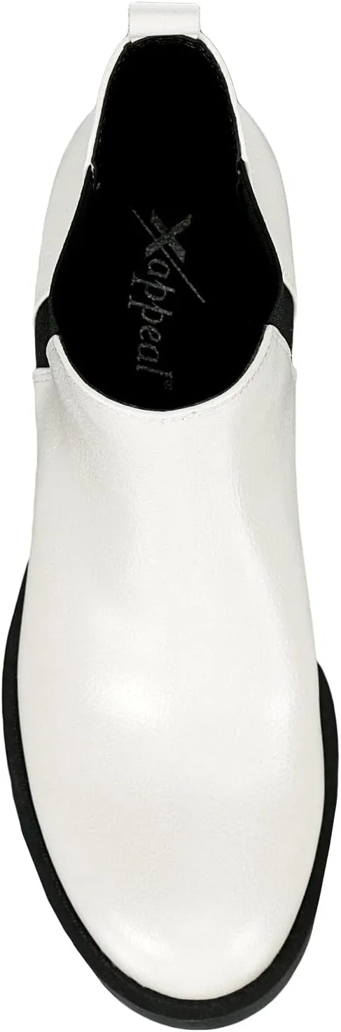 XAPPEAL Laura - Women's Block Heel Slip-On Chelsea Boot with Lug Sole