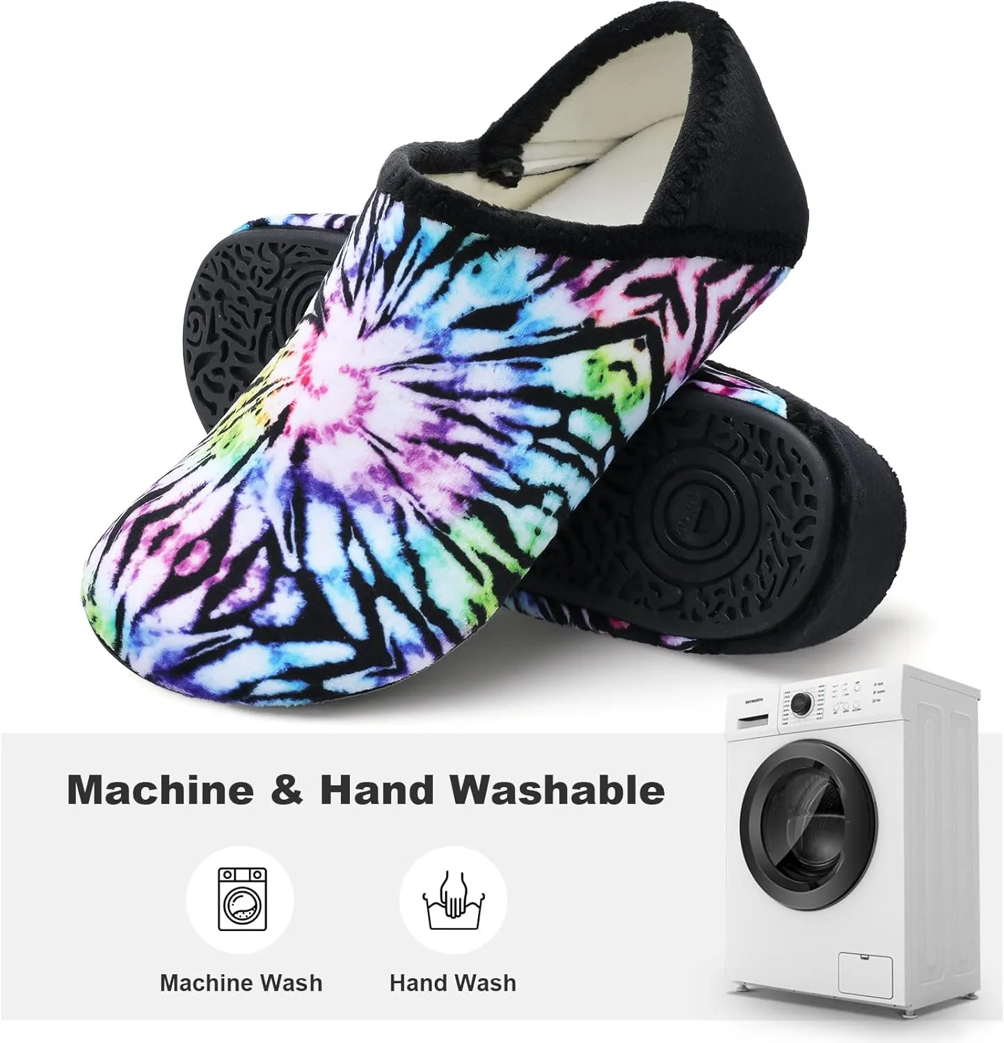 XIHALOOK House Slippers for Women Men Cozy Sock Shoes with Soft Rubber Sole Slip On for Indoor/Outdoor
