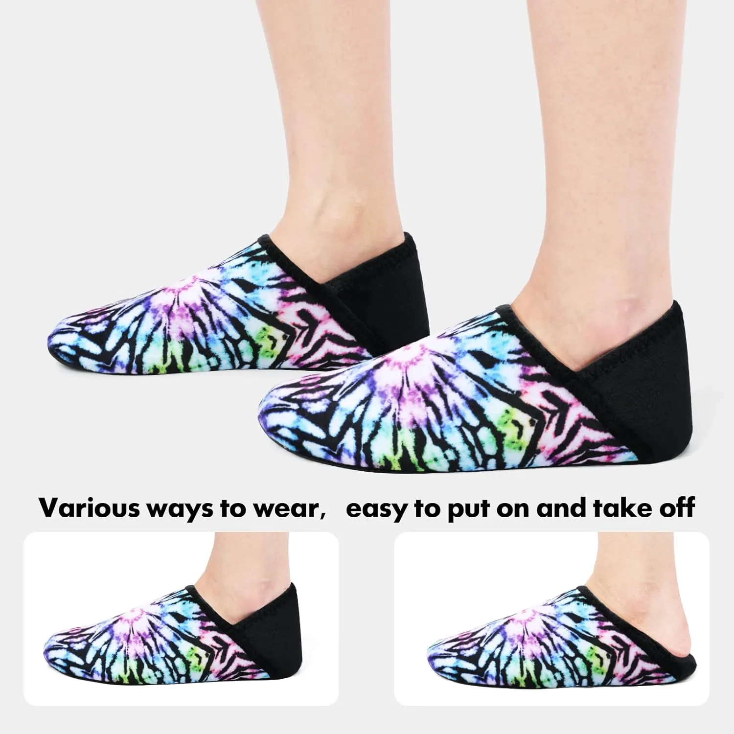 XIHALOOK House Slippers for Women Men Cozy Sock Shoes with Soft Rubber Sole Slip On for Indoor/Outdoor