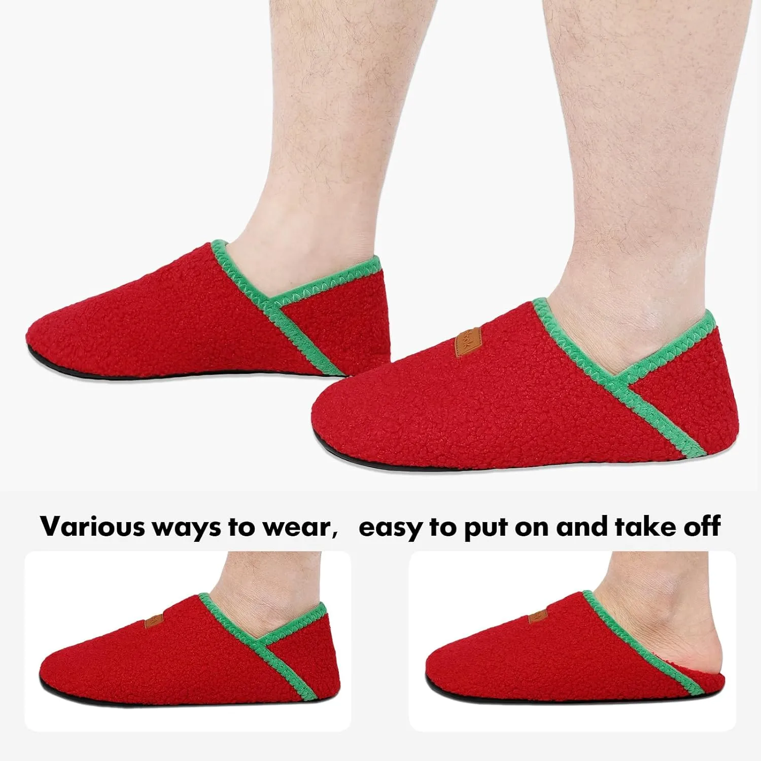 XIHALOOK House Slippers for Women Men Cozy Sock Shoes with Soft Rubber Sole Slip On for Indoor/Outdoor