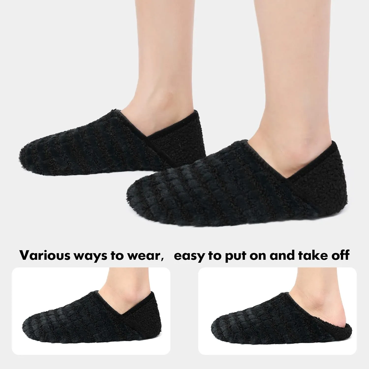 XIHALOOK House Slippers for Women Men Cozy Sock Shoes with Soft Rubber Sole Slip On for Indoor/Outdoor