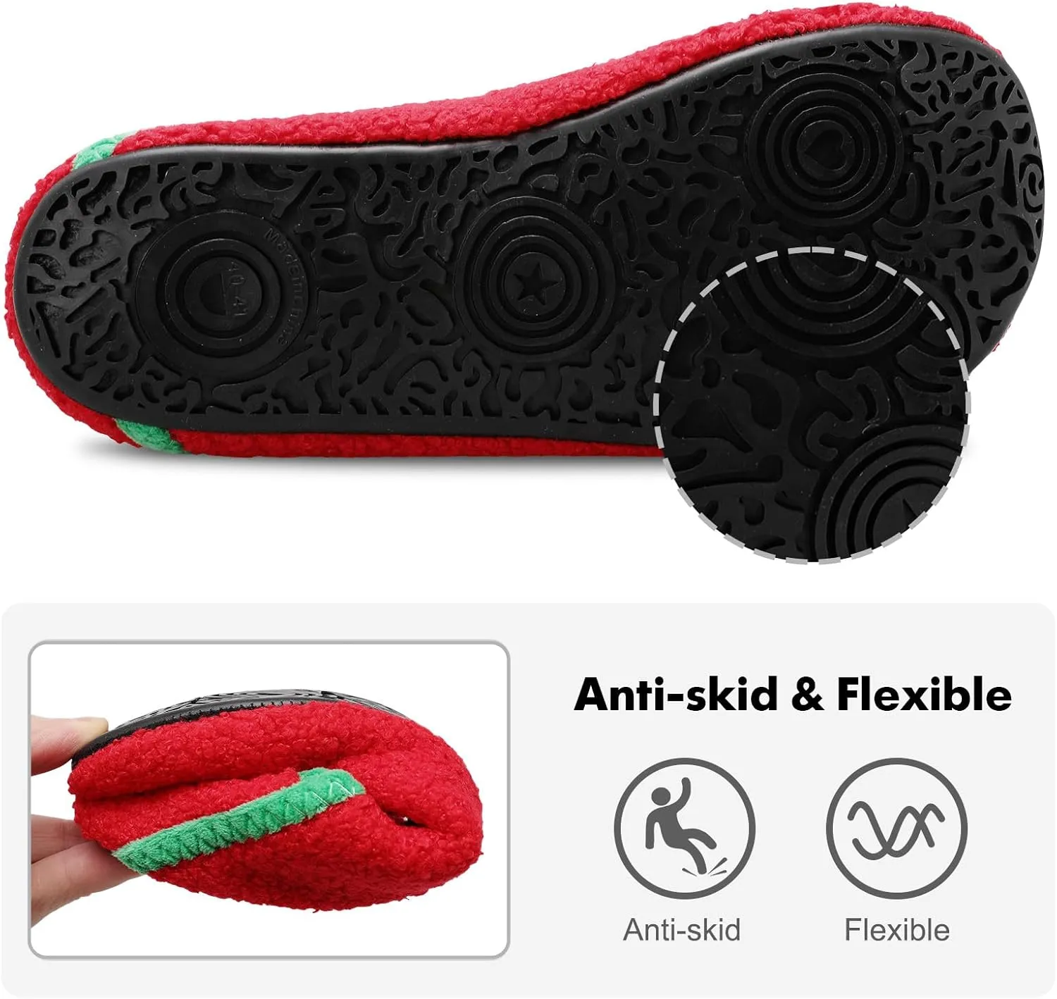 XIHALOOK House Slippers for Women Men Cozy Sock Shoes with Soft Rubber Sole Slip On for Indoor/Outdoor