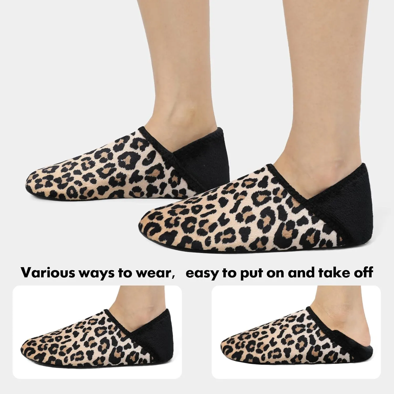 XIHALOOK House Slippers for Women Men Cozy Sock Shoes with Soft Rubber Sole Slip On for Indoor/Outdoor