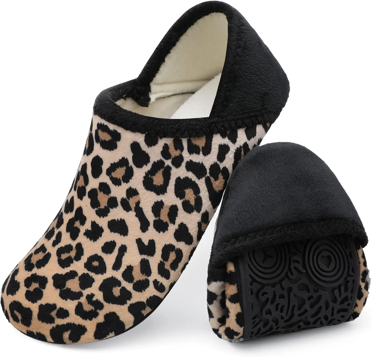 XIHALOOK House Slippers for Women Men Cozy Sock Shoes with Soft Rubber Sole Slip On for Indoor/Outdoor