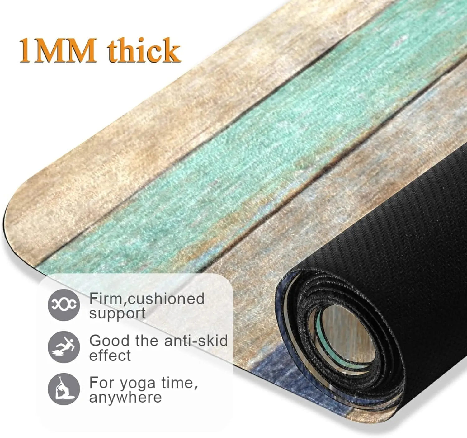 Yoga Mat Non Slip Rubber Fitness Safe Exercise Mat with Bag Durable Folding Workout Mat for Pilates and Floor Exercises