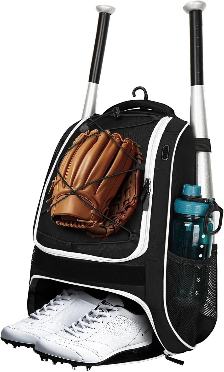 Youth Baseball Bag - Bat Backpack for Baseball, T-Ball & Softball Equipment & Gear, Bat & Glove Holder Gift